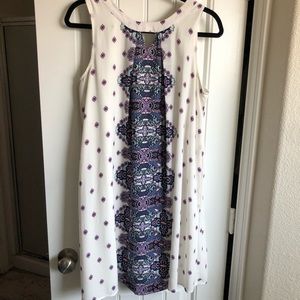 White printed shift dress